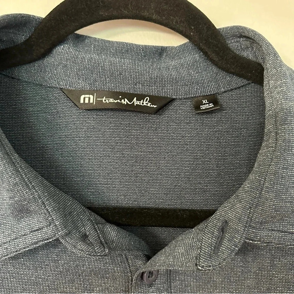 Travis Mathew Men's Short Sleeve Heather Navy Golf Polo Size XL GUC - Picture 3 of 10